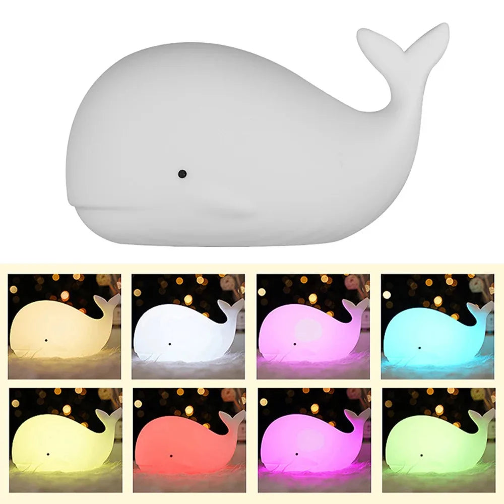 Cute Whale Silicone Night Light