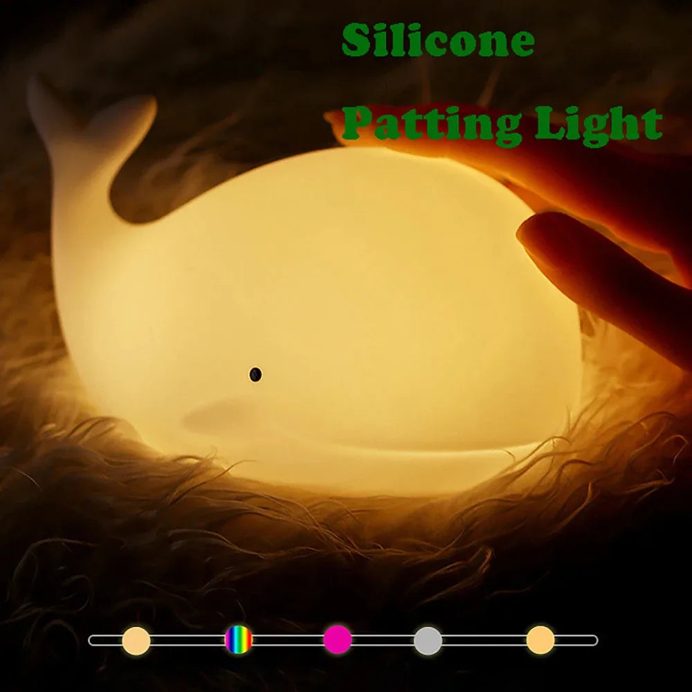 Cute Whale Silicone Night Light