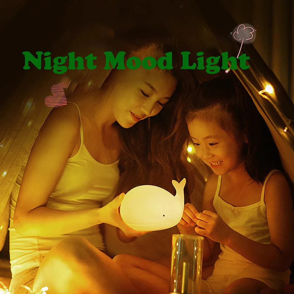 Cute Whale Silicone Night Light